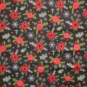 Winter Wonder Flowers & Snowflakes on Charcoal - Riley Blake Designs - 1/2 Yard